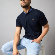 Navy Blue Solid T-Shirt