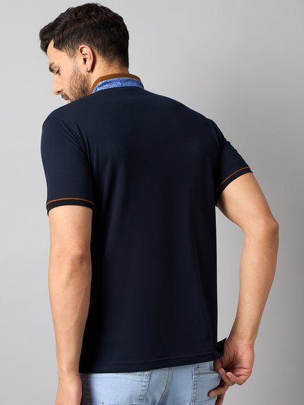Navy Blue Solid T-Shirt