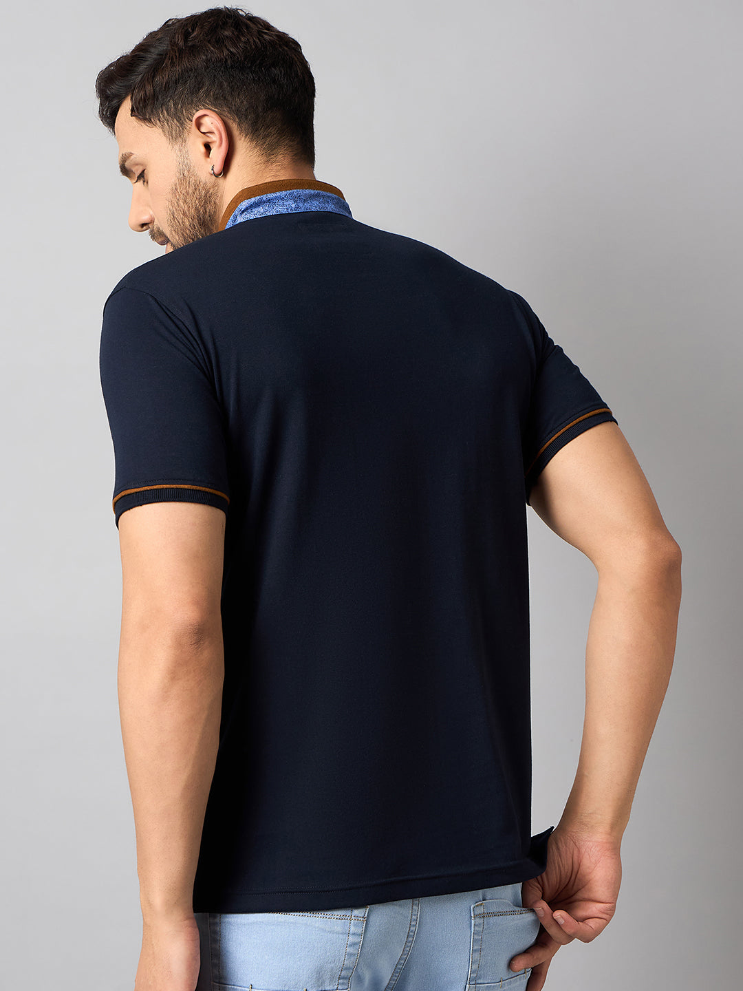 Navy Blue Solid T-Shirt