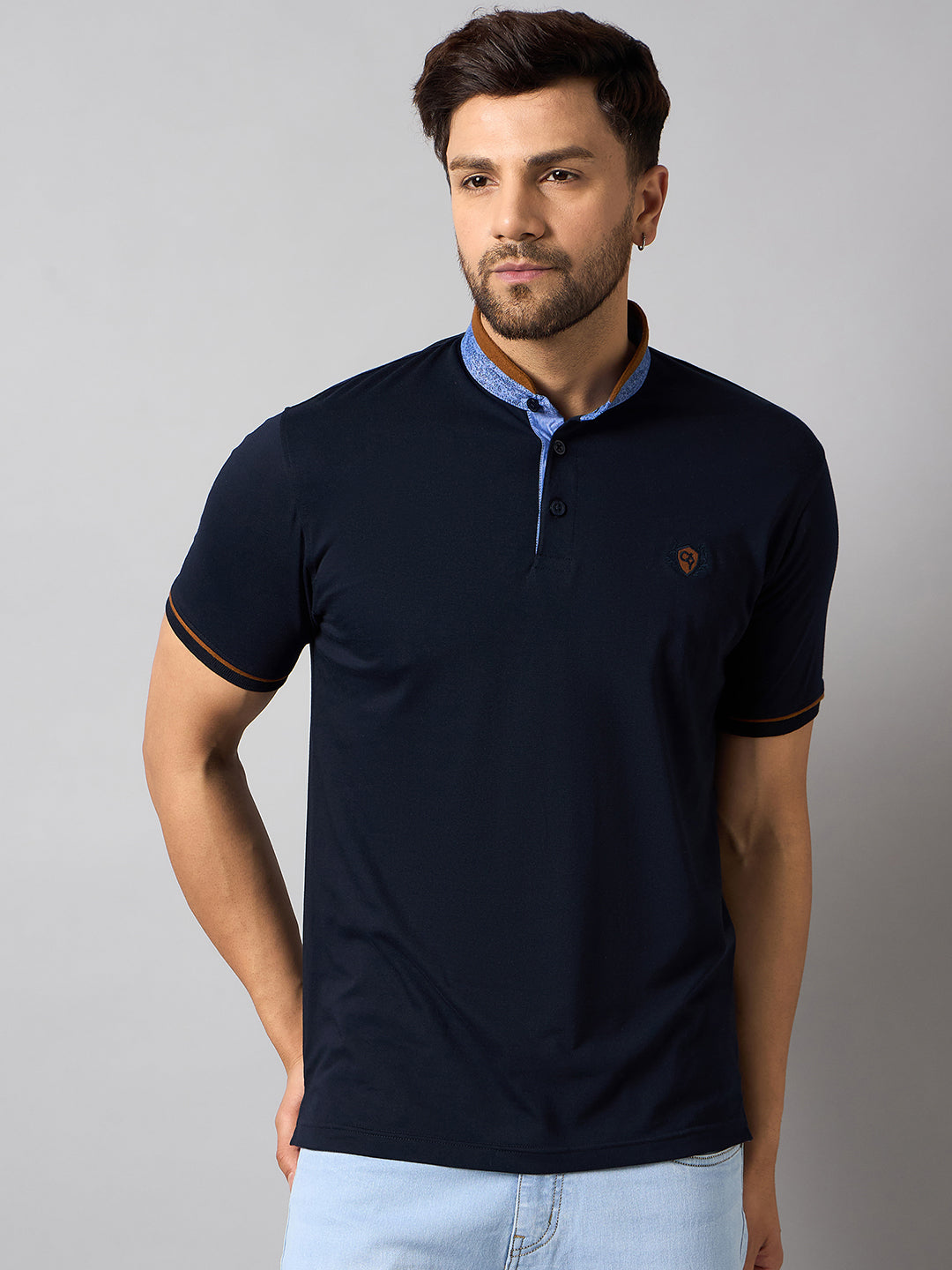 Navy Blue Solid T-Shirt