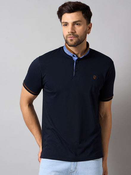 Navy Blue Solid T-Shirt