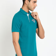 Teal Chest Print T-Shirt