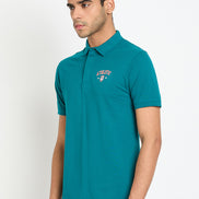 Teal Chest Print T-Shirt