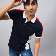 Navy Colorblocked T-Shirt