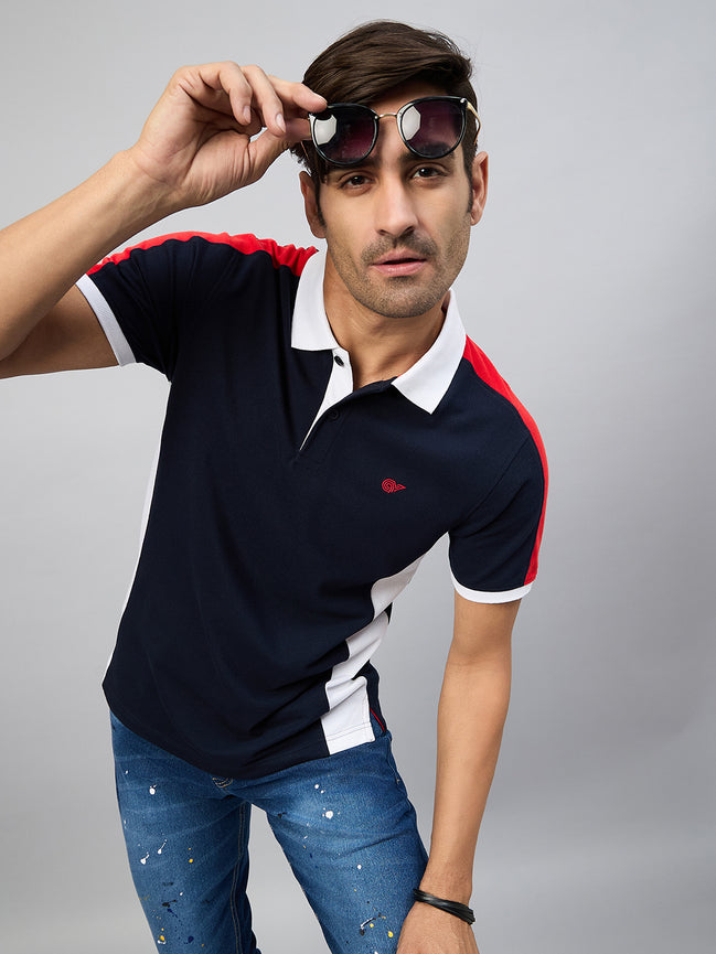 Navy Colorblocked T-Shirt