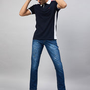Navy Colorblocked T-Shirt