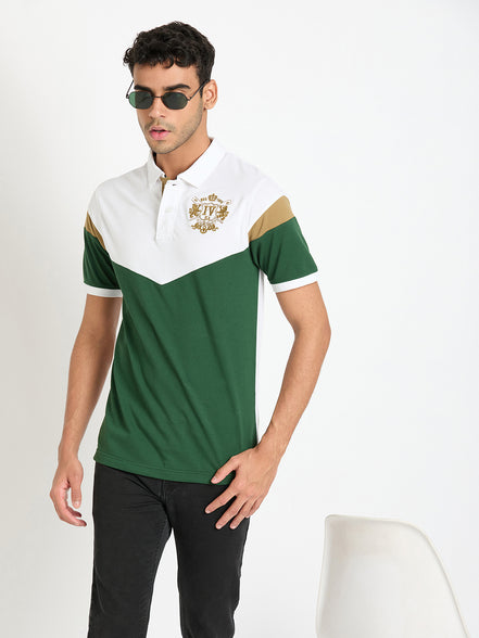 White Colorblocked T-Shirt