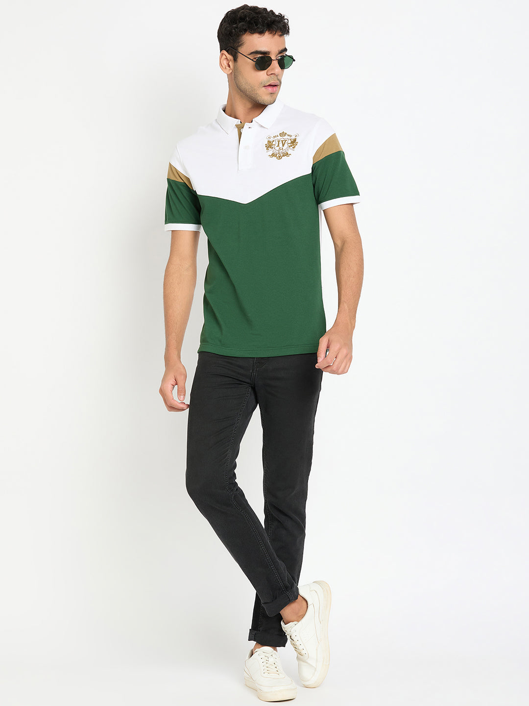 White Colorblocked T-Shirt