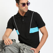 Black Colorblocked T-Shirt