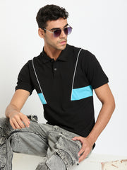 Black Colorblocked T-Shirt