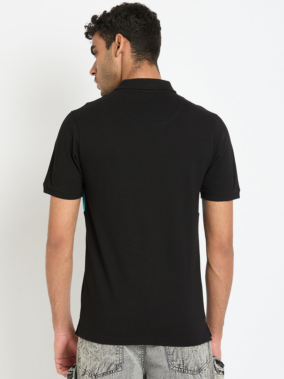 Black Colorblocked T-Shirt