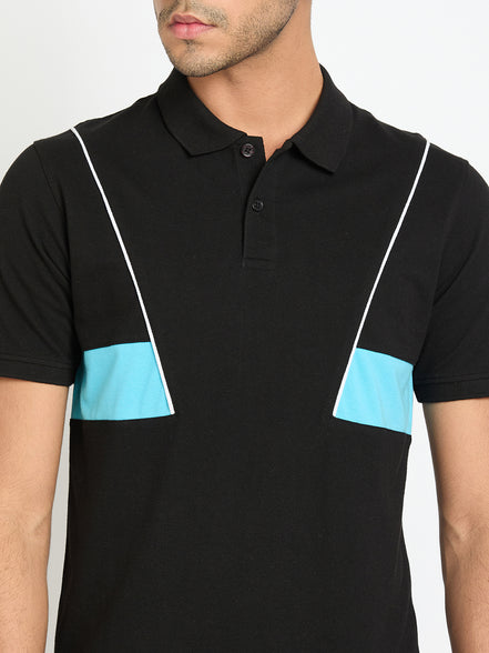 Black Colorblocked T-Shirt