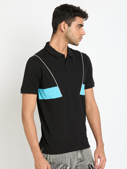 Black Colorblocked T-Shirt