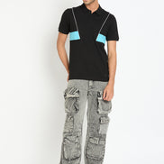 Black Colorblocked T-Shirt