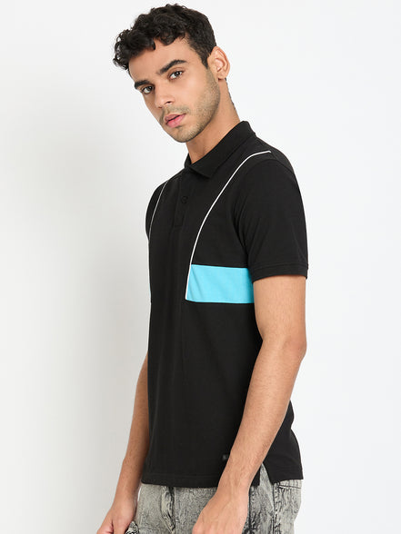 Black Colorblocked T-Shirt