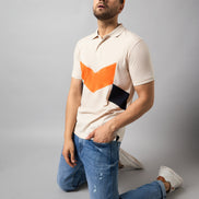 Off White Colorblocked T-Shirt
