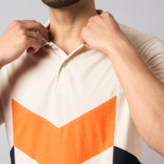 Off White Colorblocked T-Shirt
