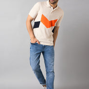 Off White Colorblocked T-Shirt