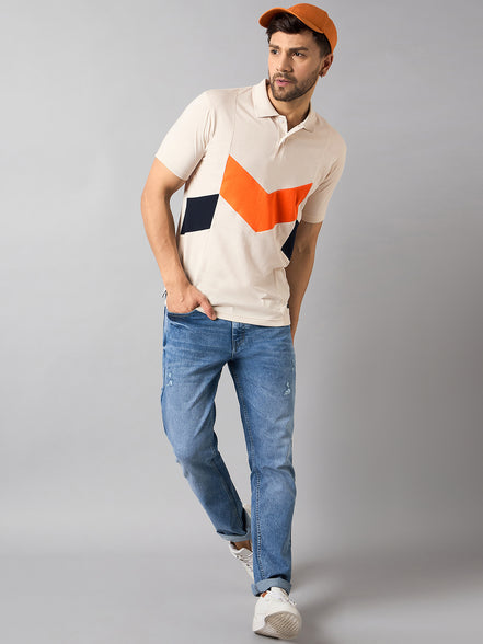 Off White Colorblocked T-Shirt