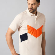 Off White Colorblocked T-Shirt