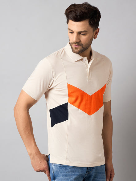 Off White Colorblocked T-Shirt