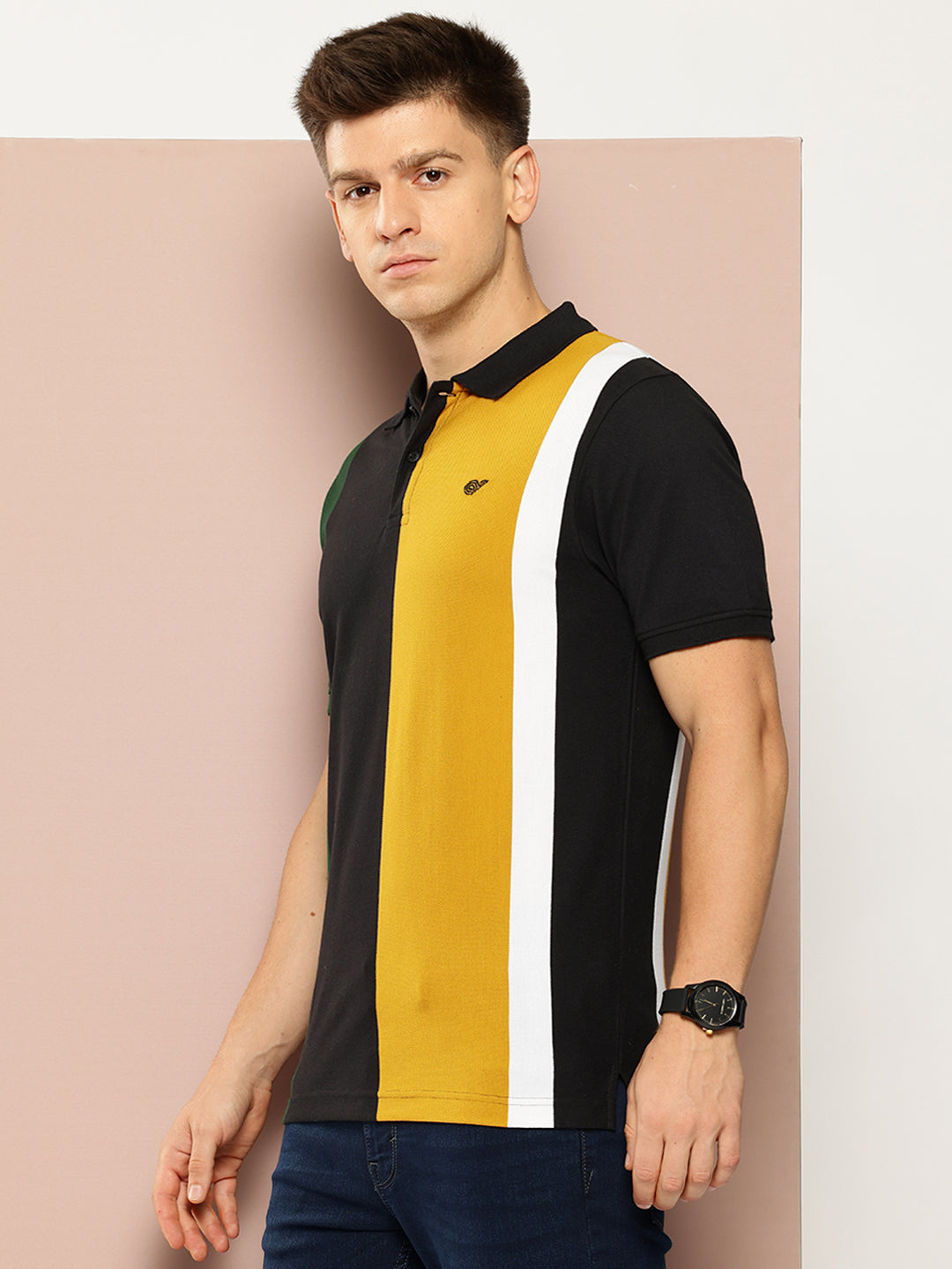 Black Colorblocked T-Shirt