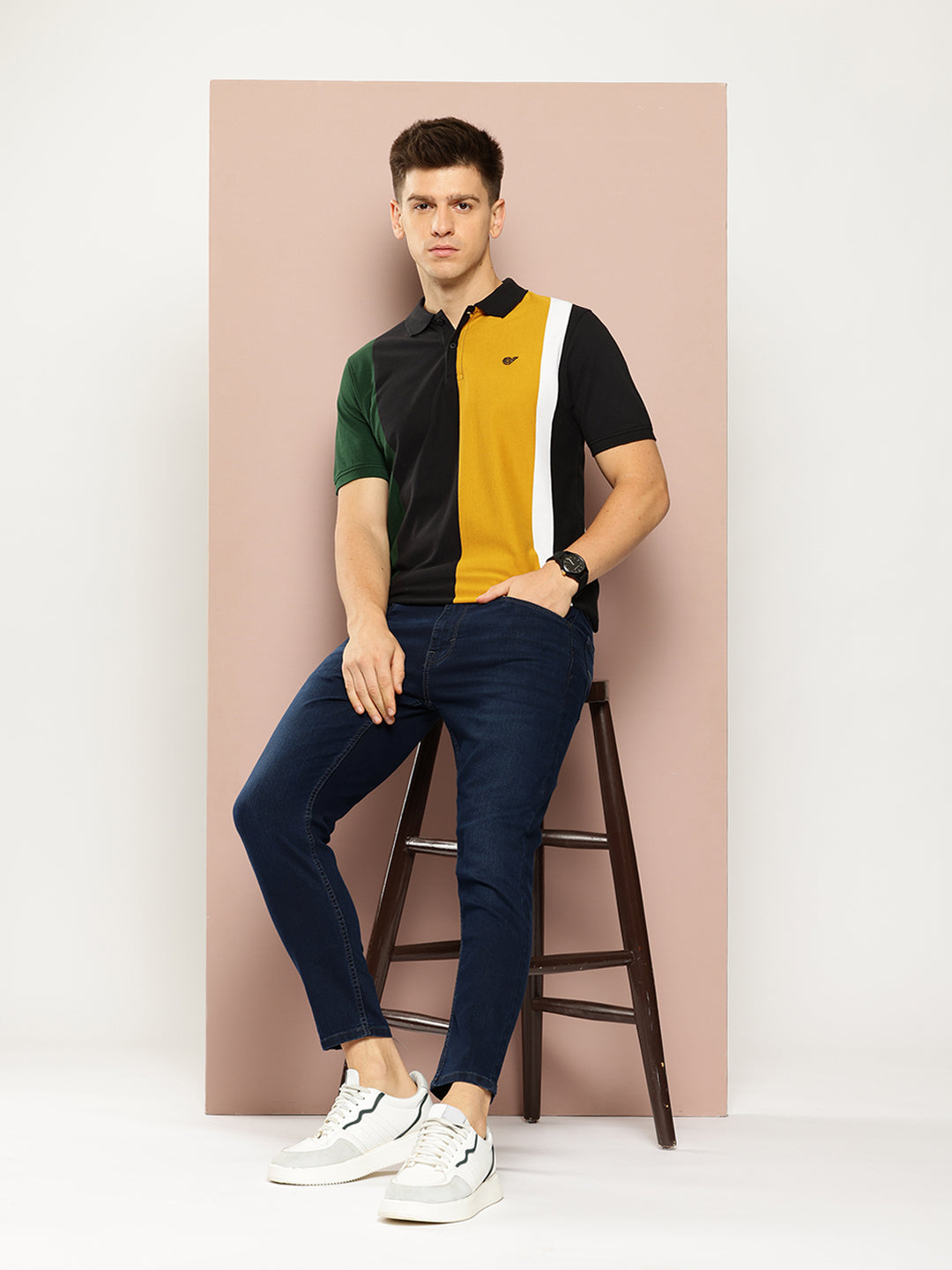 Black Colorblocked T-Shirt