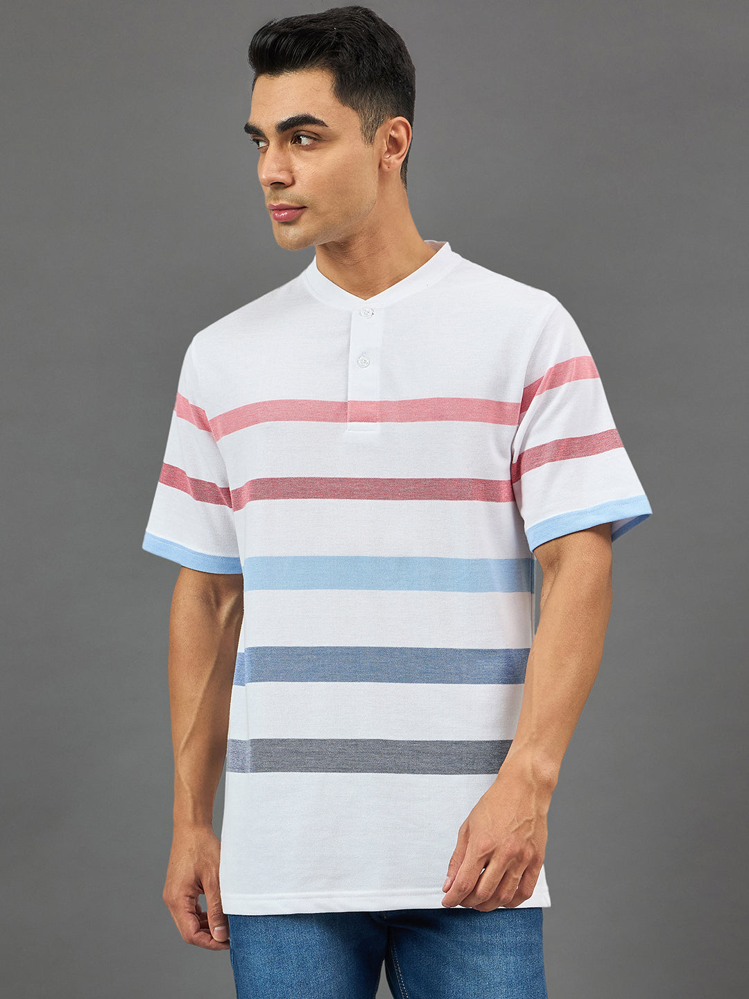 White Polo Neck T-Shirt