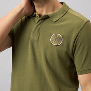 Olive Green Chest Embroidery T-Shirt