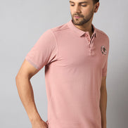 Dusty Pink Chest Embroidery T-Shirt
