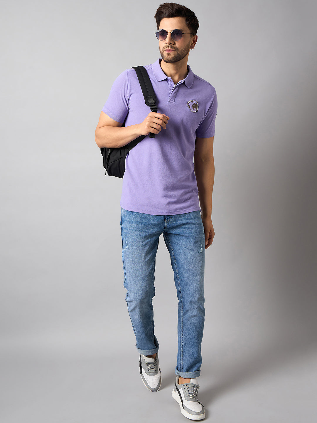 Blue Chest Embroidery T-Shirt