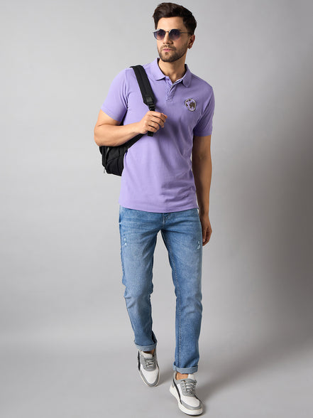 Blue Chest Embroidery T-Shirt