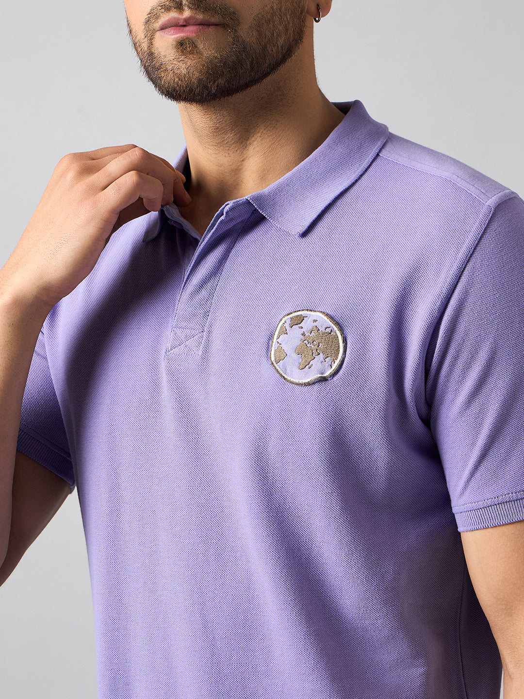 Blue Chest Embroidery T-Shirt