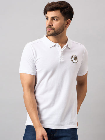 White Chest Embroidery T-Shirt