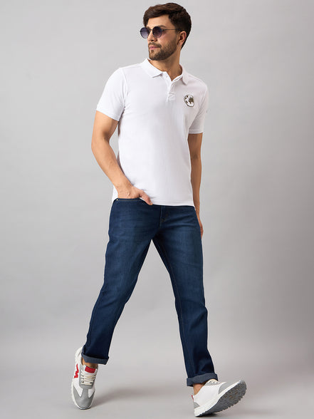 White Chest Embroidery T-Shirt
