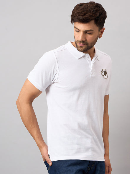 White Chest Embroidery T-Shirt