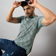 Pista Green Printed T-Shirt