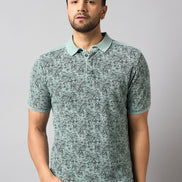 Pista Green Printed T-Shirt
