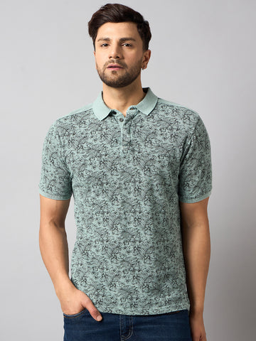 Pista Green Printed T-Shirt