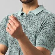 Pista Green Printed T-Shirt