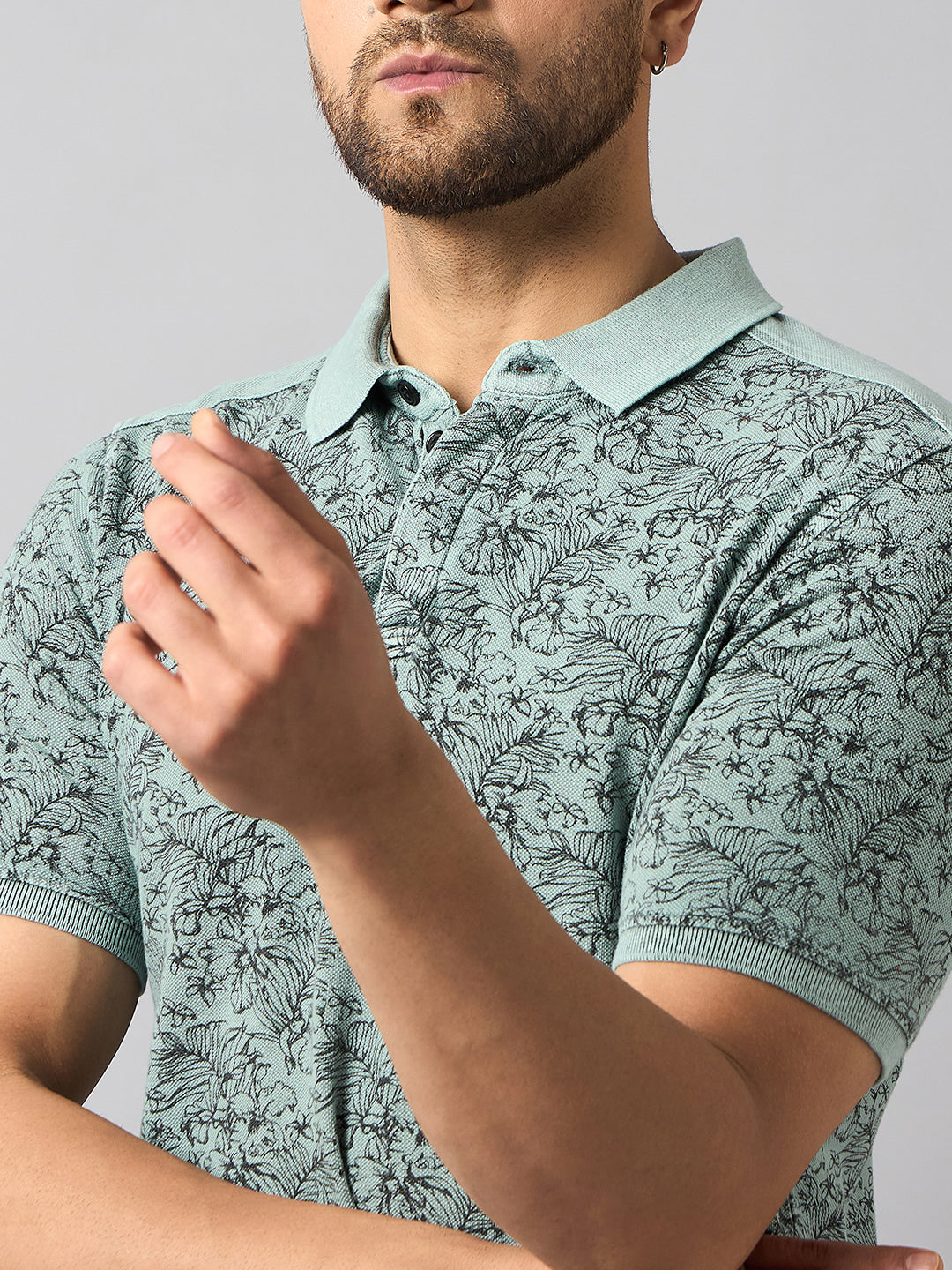 Pista Green Printed T-Shirt