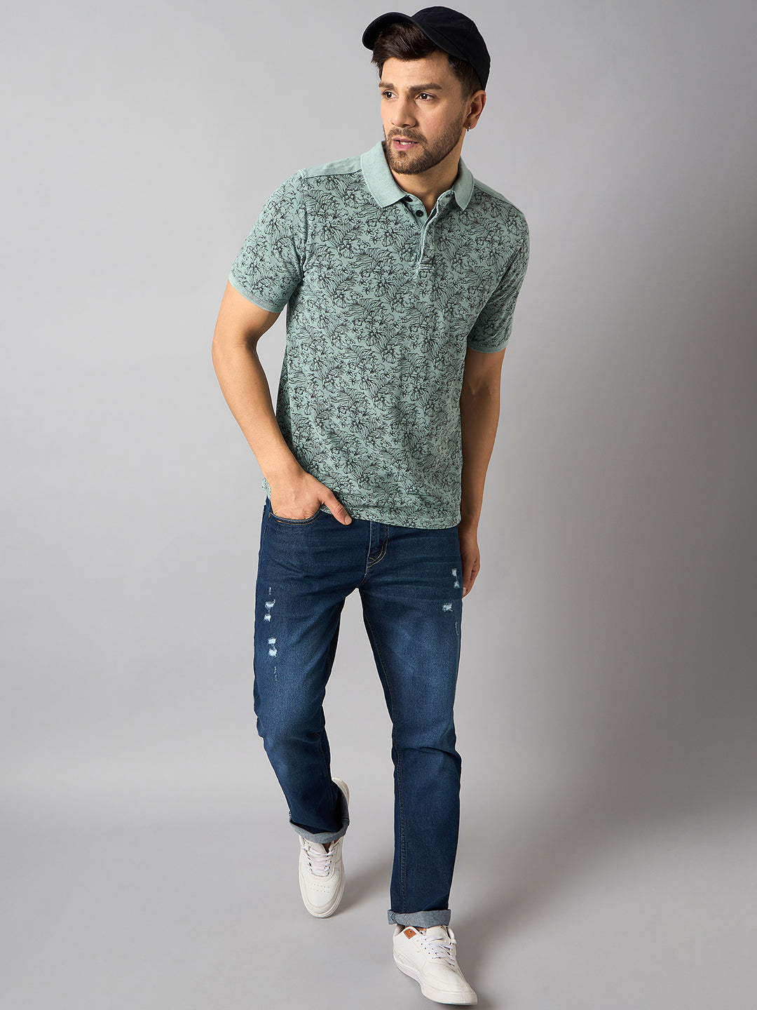 Pista Green Printed T-Shirt