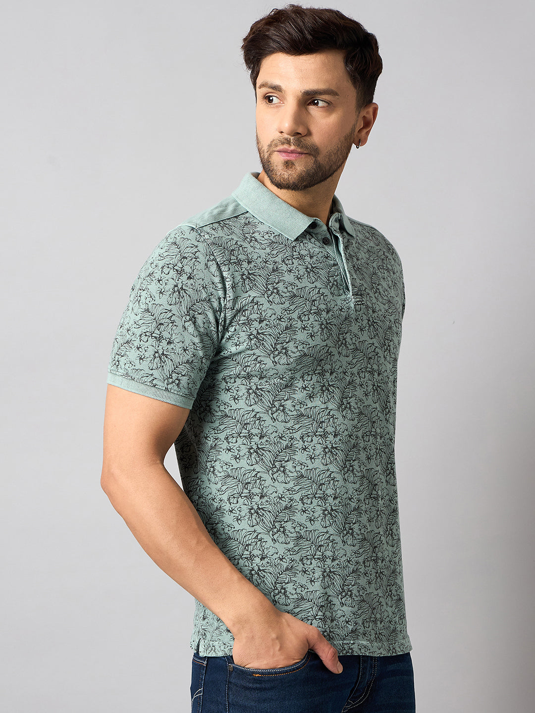 Pista Green Printed T-Shirt