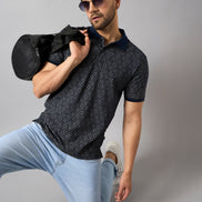 Navy Blue Printed T-Shirt