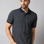Navy Blue Printed T-Shirt