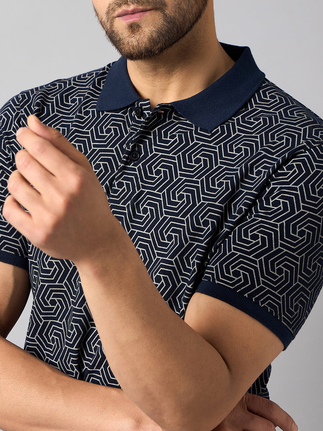 Navy Blue Printed T-Shirt