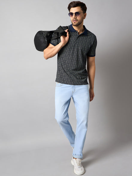 Navy Blue Printed T-Shirt