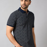 Navy Blue Printed T-Shirt
