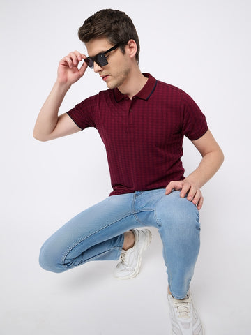 Maroon Printed T-Shirt