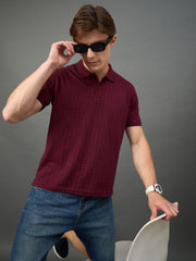 Maroon Checked T-Shirt